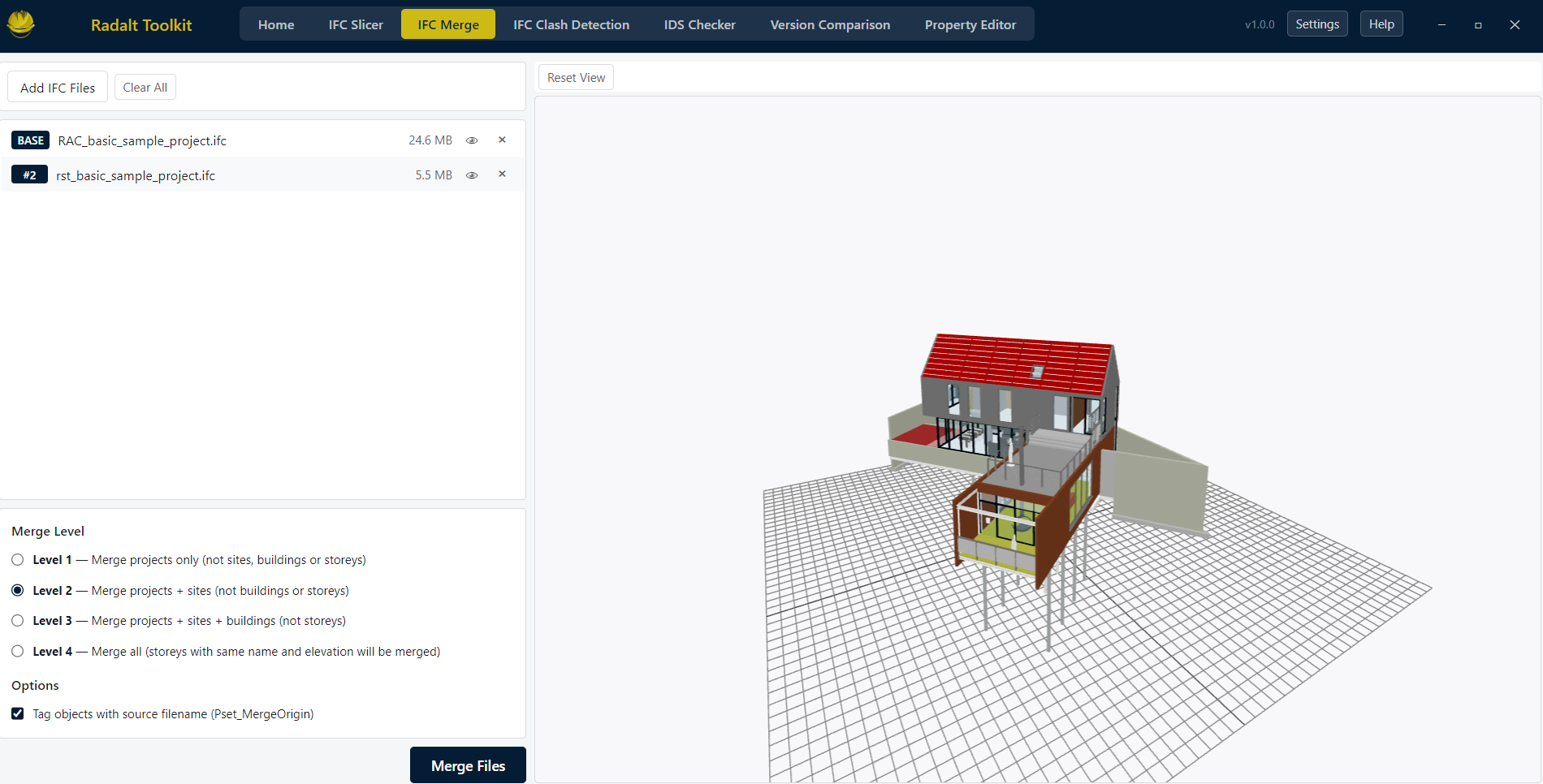 IFC Merge — Radalt Toolkit screenshot